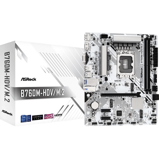 ASRock B760M-HDV/M.2 mATX Motherboard for Intel LGA1700 CPUs